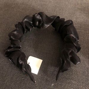 Black satin scrunch headband